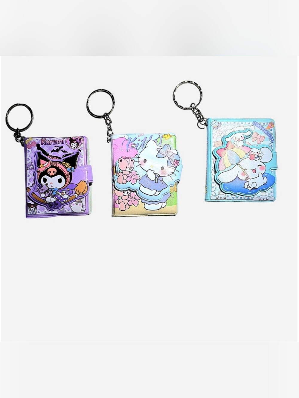 Sanrio Hello Kitty & Friends Kawaii Mini Notebook Keychains Set of 3